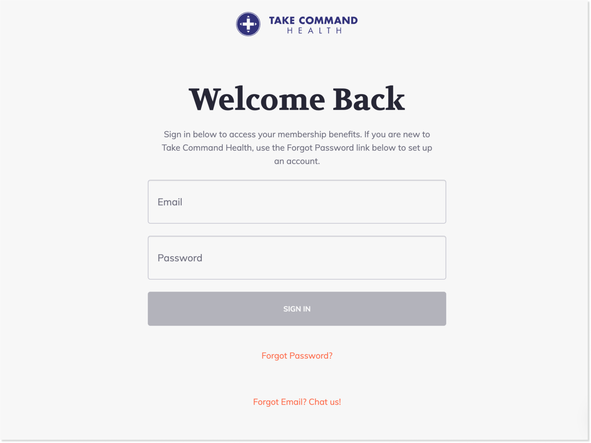 Take Command Portal- Legacy - Login Page